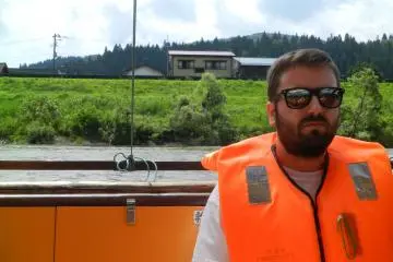 Relaxing on the river.