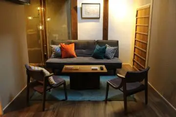 The living room on the first floor
