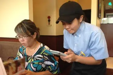 <p>Ordering is easy and efficient. Summon the waitress by pressing the button on the table, the waitress will enter your selections into a wireless tablet, and the cooks will instantaneously begin preparing your meal</p>
