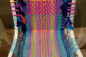 Colorful string chair design - it was surprisingly comfortable