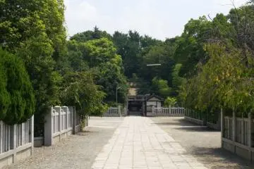 Looking down the avenue to Otori Mihahi Shrine