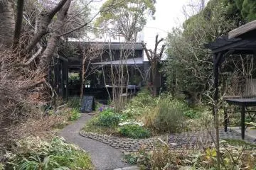 The garden makes a lovely place to lunch in the warmer season