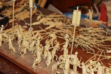 Bamboo figurines, a work in progress.