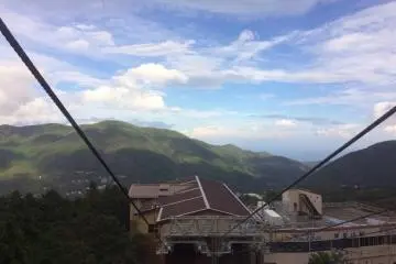 Hakone Ropeway and lush green hills