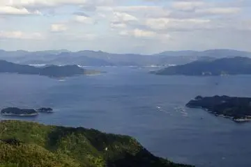 Seto Inland Sea's forested islands. 