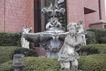 Outside the hotel