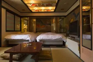 One of many rooms available at Hotel Cube Nara