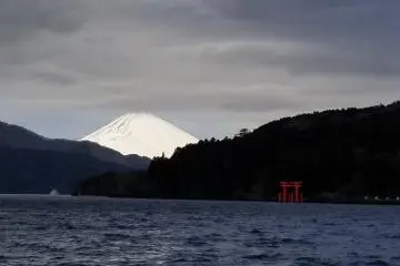 We had to go back the next day to take this picture. Mount Fuji was hiding the previous day