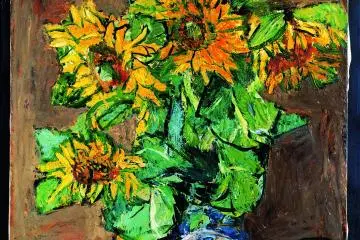 Nakagawa's painting "Sunflowers" (Photo: <a href="https://nakagawamuseum.jp/en/" target="_blank" rel="noreferrer noopener nofollow">Nakagawa Kazumasa Art Museum</a>)