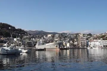 Looking back at the waterfront