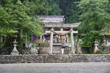 A torii at a shrine in Gifu's Shirakawa-go