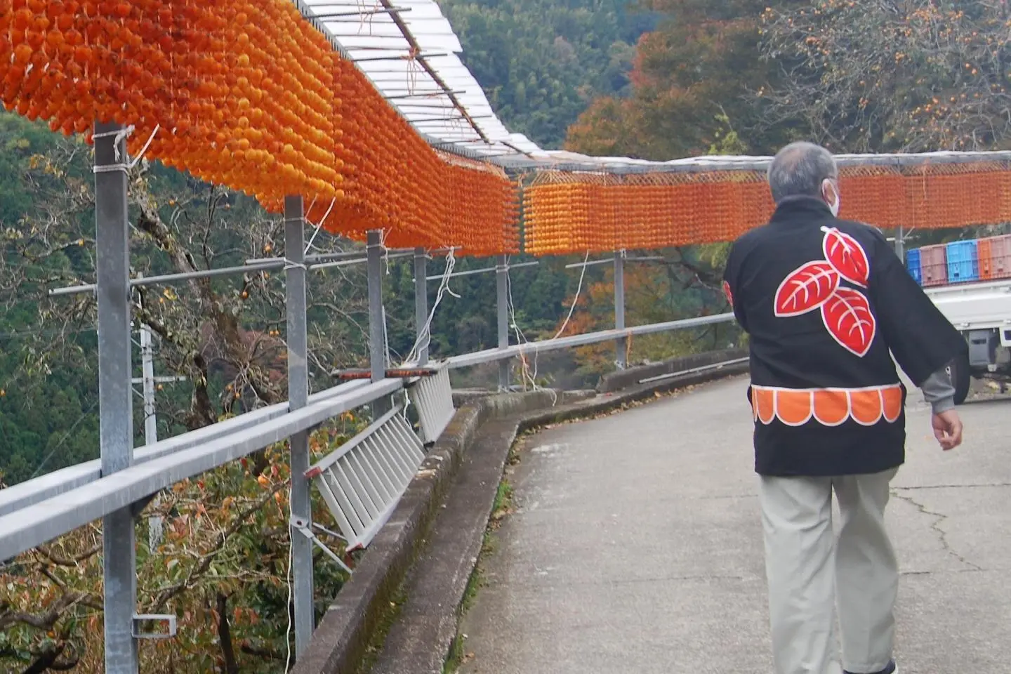 A volunteer guide from the Yorokobu Shiki-no-kai introduces the Kushigaki villages