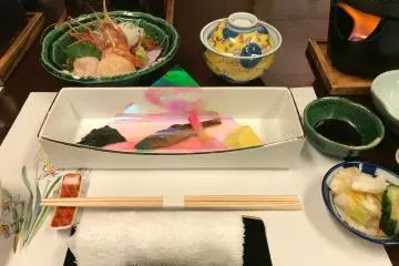 Dinner is served kaiseki style
