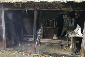 In the corner of the village was the village shrine with rather interesting displays. 