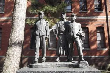 Outside the 4th High School Memorial Museum