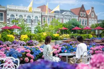 Beautiful hydrangeas in a European-styled setting (Photo: <a href="https://prtimes.jp/main/html/rd/p/000000370.000023462.html" target="_blank" rel="noreferrer noopener nofollow">PR Times</a>)