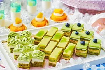 Many dishes are green to represent the fresh feel of early summer