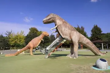 Slide down a dino tail!