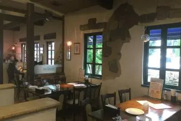 Dining in what feels like someone's villa.