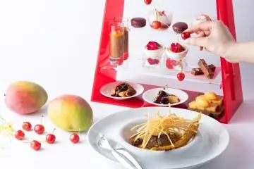 The afternoon tea event is filled with stone fruit desserts
