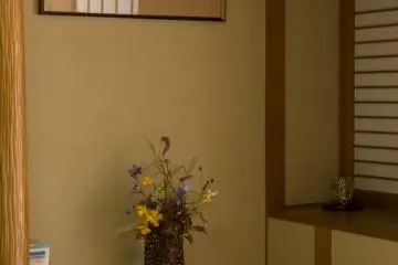 Each room has its very own replica of traditional flower arrangement