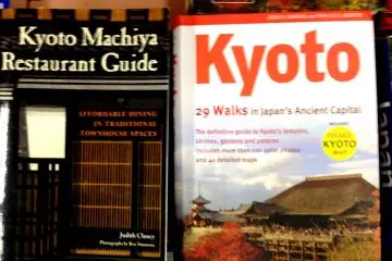 A number of English Language travel books are laid flat making it easy to pick up and browse