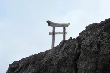 Sacred torii close to the summit