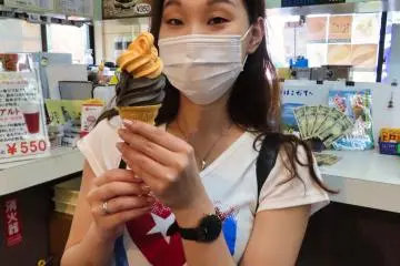Squid Ink and Melon Soft Cream