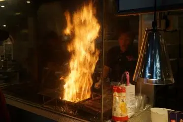 Searing flames ready to cook