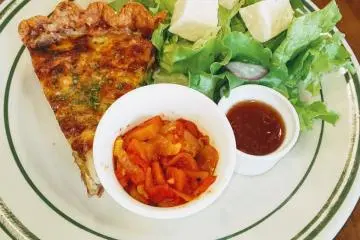 Homemade quiche at Vert Cafe, Gyoda