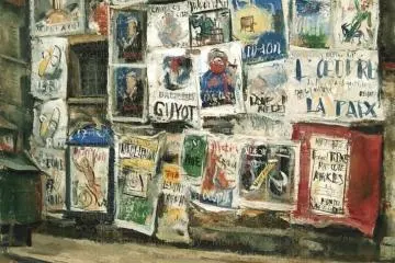 Ogisu's works often depicted street corners in Paris, and glimpses into everyday life at the time