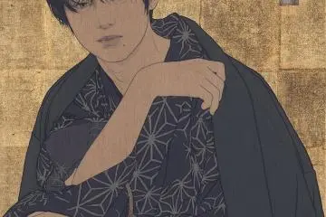 The epitome of traditional meets modern? Instagram influencer Sho is depicted in bijin-ga style in various works at this exhibiton