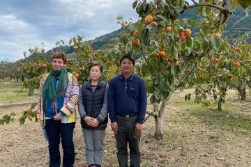 The author with Mrs. and Mr. Hayashi at Hayashi Noen.