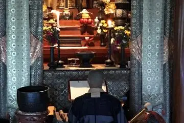 During morning prayer at the main hall