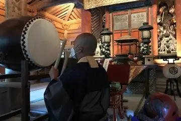 Prayer at the Medical Buddha hall