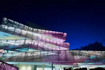 The main building will be illuminated in different colors