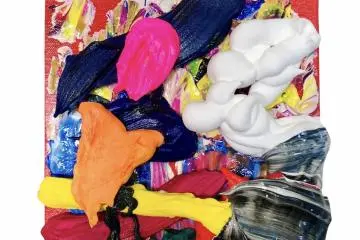 Sugita uses vivid colors and applies paint in unique ways