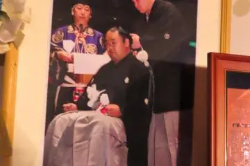 Picture of top knot cutting ceremony