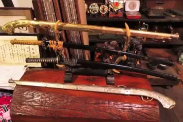 Historic Miyamoto family swords and long guns