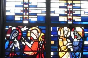 Stained glass windows tell Bible stories