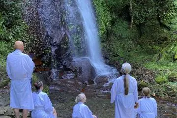 Short meditation before stepping under the waterfall