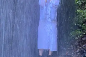 Saying a prayer under the fall