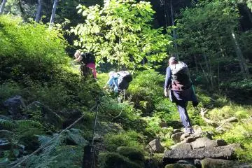 A short but steep trail leads uphill to the Dainichi Fall. 
