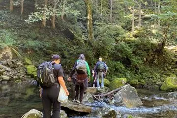 A river crossing on the way to the Dainichi Fall