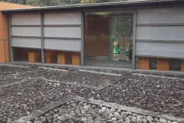 In front of the museum building