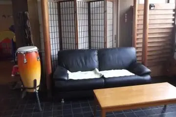 Relax or play drums in the lobby