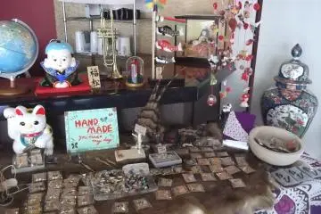 Hand made accessories for sale at reception
