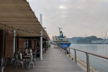 There are plenty of options to sit outside and enjoy the views, if you'd like!