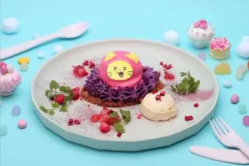 One of the desserts is a Hatt strawberry ice tart cake.