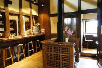 The bar looking into the kitchen